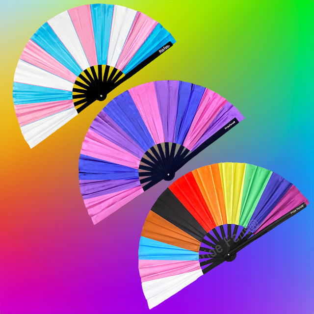 Pride Fans® Source for Custom Fans Large Hands Fans Gay LGBTQ Queer Festival Raves Parade Fans Bulk Wholesale