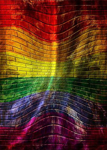 Customizable - Gay Pride Flag Painted On Wall | Pride Fans®