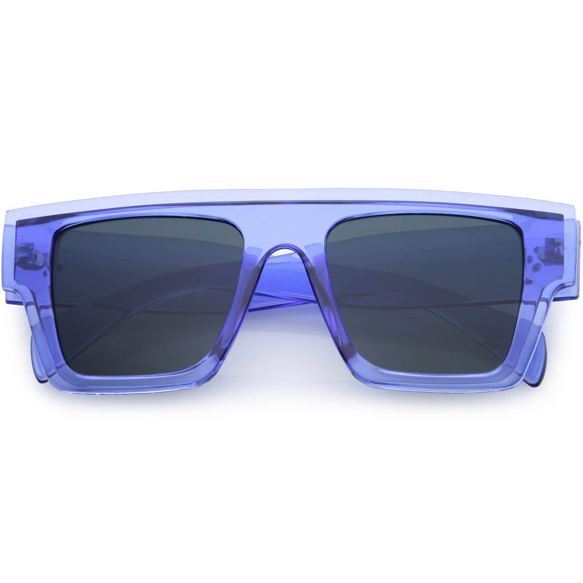 Colorful Translucent Frame Flat Top Retro Rectangle Sunglasses C964 ...