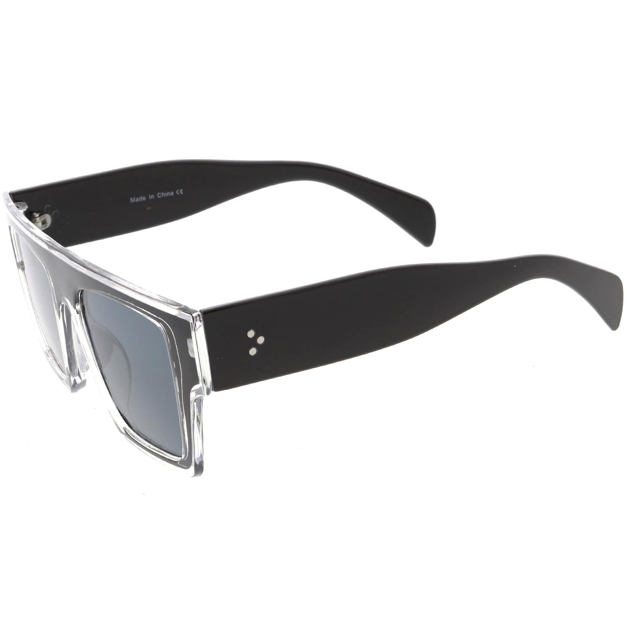 Colorful Translucent Frame Flat Top Retro Rectangle Sunglasses C964 ...