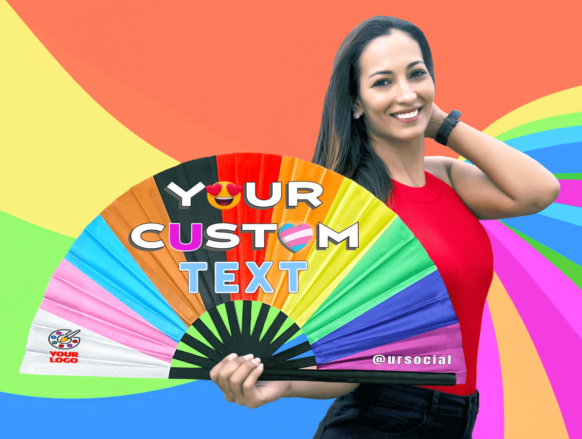 Uprint Fans Pride Fans® | Pride Fans® Brand Large and Small Hand Fans - Custom - Bulk