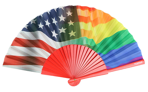 Pride Fans Rainbow Hand Fan. Pride Fan LGBTQ Flags folding gay fan. 